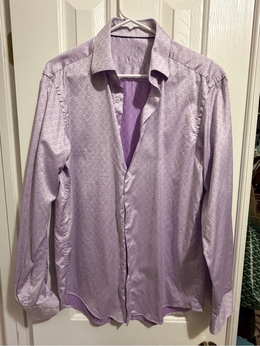 Bugatchi Lavender Patterned Dress Shirt for Men